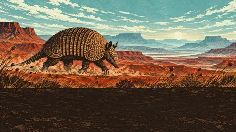Giant Armadillo in Badlands
