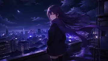 Midnight Rooftop Reverie live wallpaper