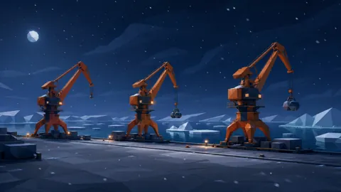 Arctic Harbor Cargo Cranes