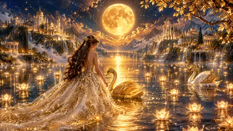 Princess with Golden Swans