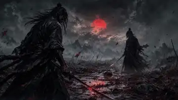 Crimson Moon Duel live wallpaper