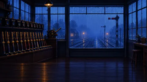 Rainy Signal Box Interior
