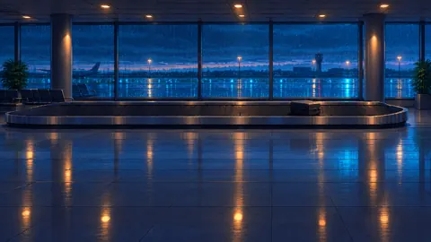 Lone Suitcase at Airport Carousel