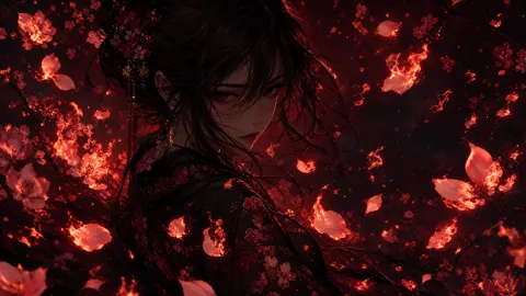 Kimono Woman With Burning Sakura