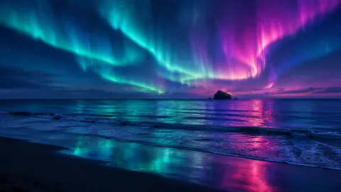 Aurora Over Indigo Sea