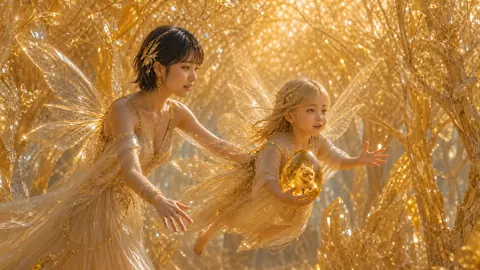 Korean Fairies Carry Gold Cat Egg