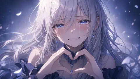 Silver-Haired Woman Under Crescent Moon