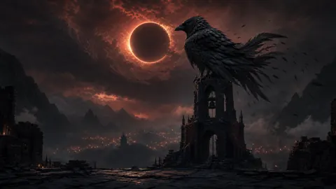 Obsidian Raven on Bell Tower
