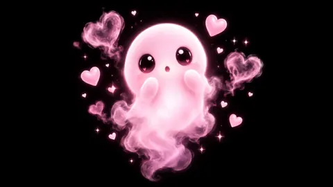 Pink Ghost With Heart Smoke