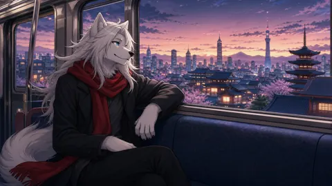 White Wolf on Metro Train