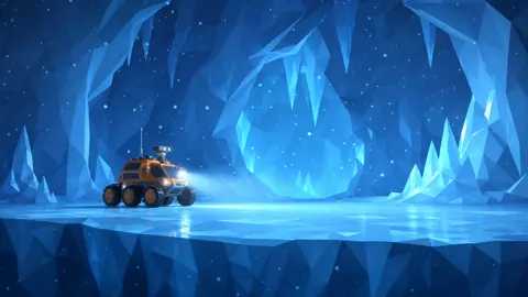 Orange Rover in Ice Cave