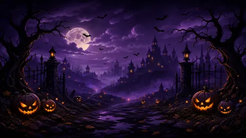 Haunted Castle Village at Night
