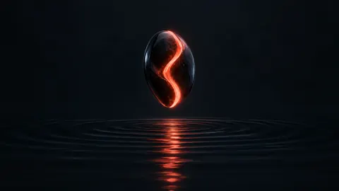 Glowing Stone Above Dark Water