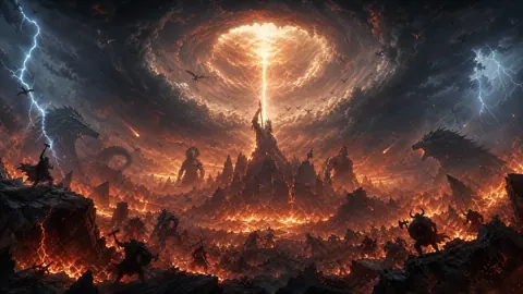 Ragnarök Battle Across Lava Fields