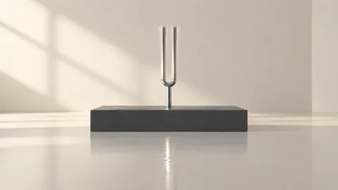 Silver Tuning Fork on Plinth