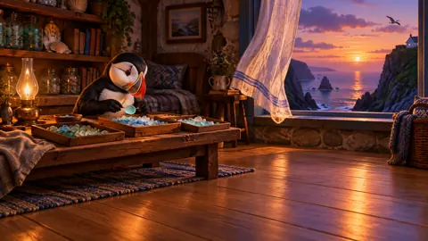 Puffin Sorting Sea Glass