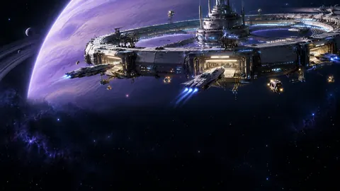 Orbital Repair Station Above Gas Giant