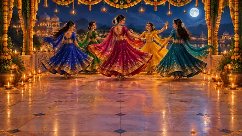 Women Dancing in Palace Courtyard