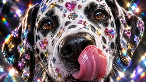 Dalmatian With Rainbow Gems