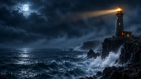 Lighthouse Above Stormy Cliffs