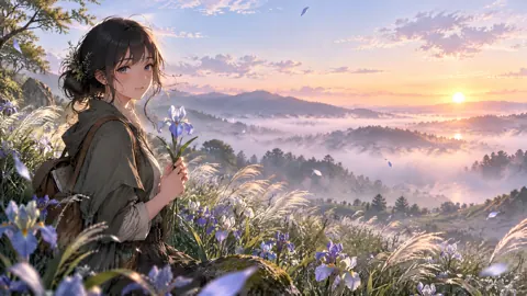 Botanist Holding Blue Iris