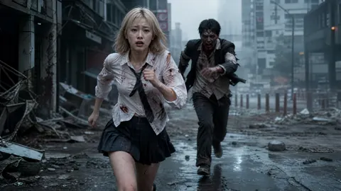 Korean Student Chased by Zombie