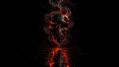 Cracked Obsidian Mask Reflection