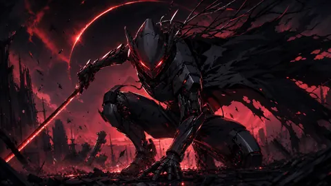 Armored Robot With Red Sword