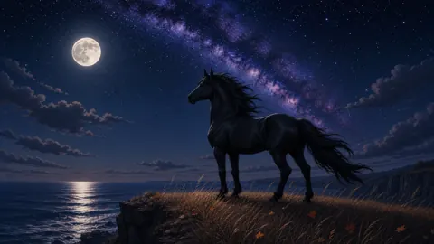 Moonlit Stallion Cliff