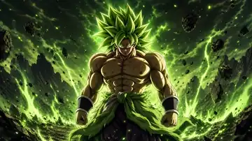 Broly’s Green Fury live wallpaper