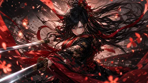 Dual Katana Warrior in Silk
