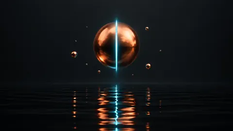 Copper Orb Above Black Pool