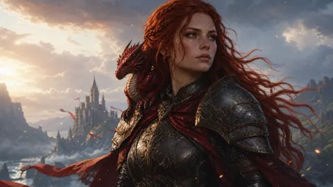 Red-Haired Knight With Dragon