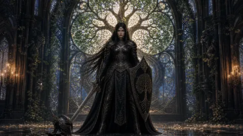 Elf Knight in Gothic Cathedral