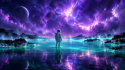Astronaut in Teal Lagoon